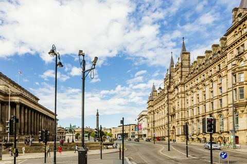 Architektur im Stadtzentrum von Liverpool, England, Großbritannien