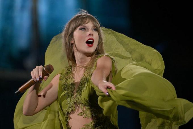 Kansas City, Missouri, 8. Juli, nur zur redaktionellen Verwendung, keine Buchumschläge. Taylor Swift tritt am zweiten Abend der Taylor Swift The Eras-Tour auf der Bühne auf Auf dem Geha-Feld im Arrowhead-Stadion am 8. Juli 2023 in Kansas City, Missouri, Foto von Fernando Leontas23Getty Images für Tas-Rechte Management