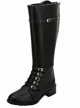 Schwarze Lederstiefel