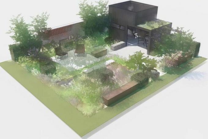 Chelsea Flower Show 2023 Gartengestaltung Illustration