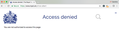 königliche familie website prince albert zugang verweigert
