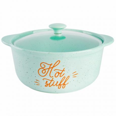 Hot Stuff Teal 4-Quart Steingut-Auflauf mit Deckel