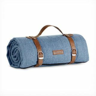 VonShef Blue Herringbone Picknickdecke