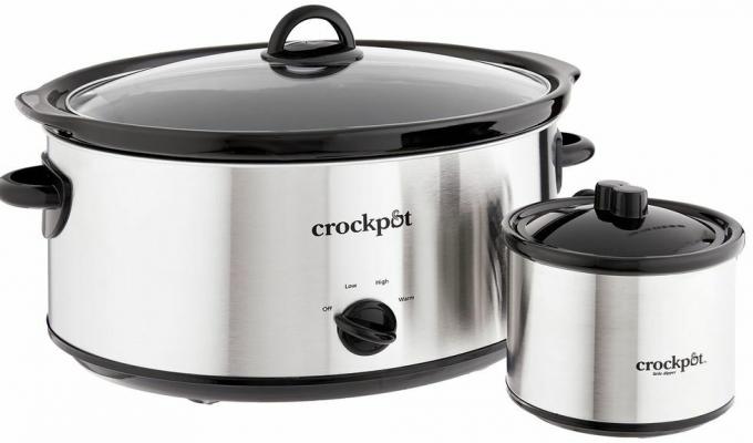 Großer 8-Liter-Slow-Cooker mit Mini-Speisenwärmer