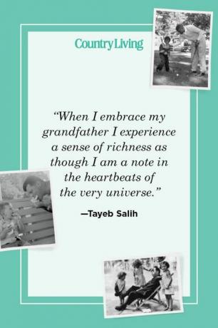 „Wenn ich meinen Großvater umarme, erlebe ich ein Gefühl von Reichtum, als wäre ich eine Note im Herzschlag des Universums“ —tayeb salih