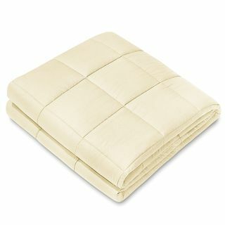 NEX Beige Gewichtsdecke (60" x 80", 20 lbs) 100 % Baumwolle Luxus Gewichtsdecke