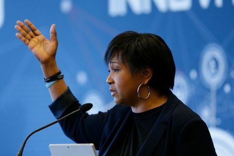 santa clara, ca. 23. mai hauptrednerin dr. mae jemison spricht während des beyond zu den delegierten Innovation Summit im Levis Stadium am 23. Mai 2018 in Santa Clara, Kalifornien, Foto von Lachlan cunninghamgetty-Bilder