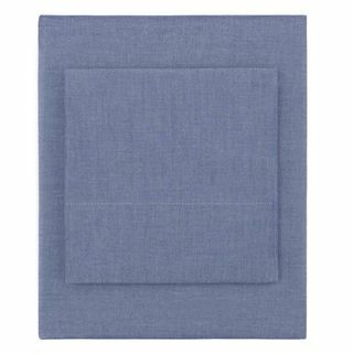 Blaues Chambray-Bettlaken-Set