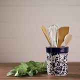 Blauer Splatterware Utensilienhalter