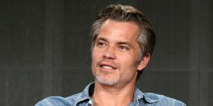 Timothy Olyphant spricht auf der Bühne während der „Justified“-Podiumsdiskussion, Pressetour der Television Critics Association im Januar 2015 in Pasadena