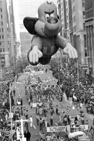 Underdog-Ballon bei der Macys-Parade 1973