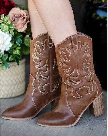 Bestickte mittelhohe Westernstiefel