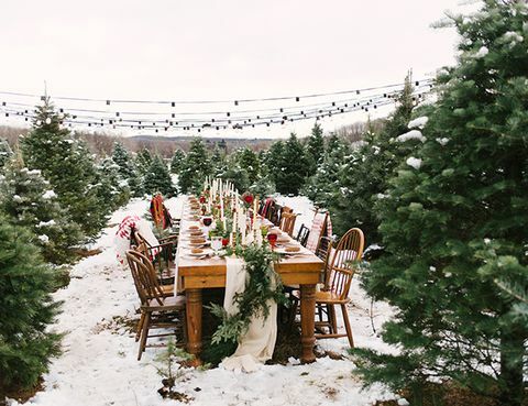 Weihnachtshochzeitsideen Weihnachtsbaum Bauernhofhochzeit