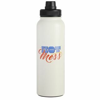 Hot Mess White 38-Unzen-Edelstahl-Trinkflasche