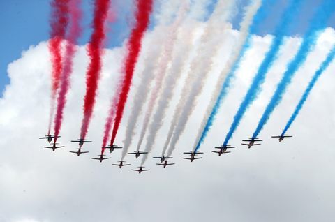 Flypast erinnert an den Appell der Rede von Charles de Gaulle vom 18. Juni