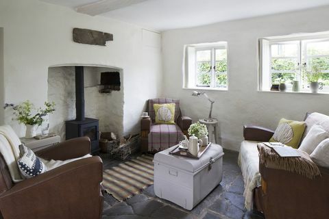 Wales Cottage Wohnzimmer Feuer