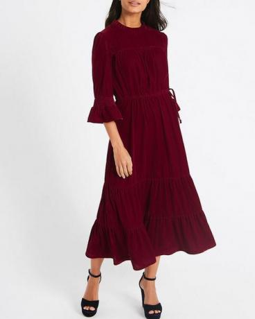 Marks & Spencer rotes Samtkleid