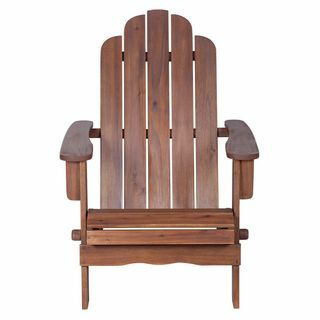Dunkelbrauner Adirondack-Stuhl aus Holz