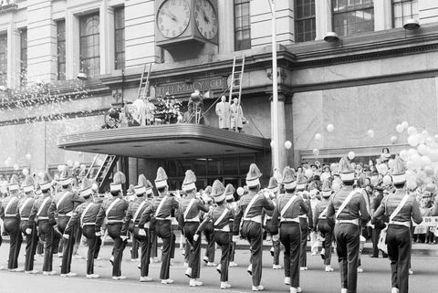 Blaskapelle bei Macys Thanksgiving Day Parade 1954