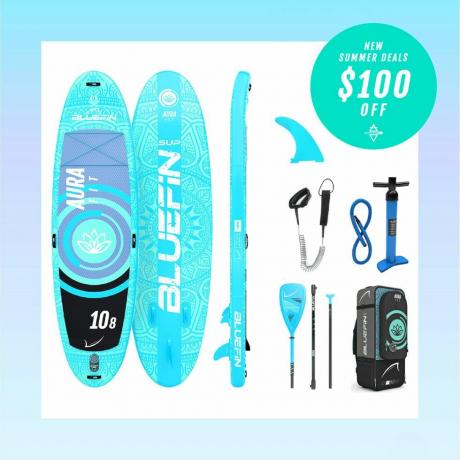 Bluefin SUP 10′8″ Aura FIT Stand Up Paddle Board Kit – Fitness- und Yoga-Paddleboard