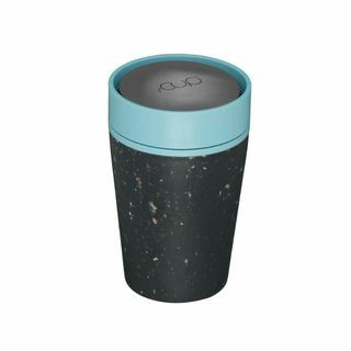 rCUP Recycled Coffee Cup 87 (227 ml) - Schwarz & Blaugrün