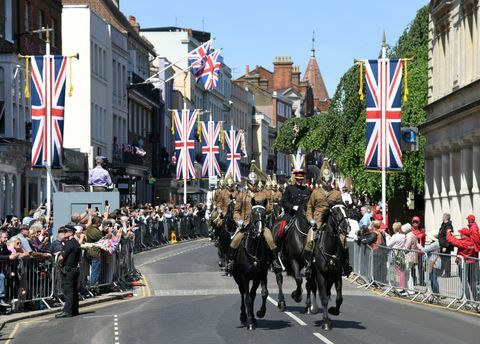 Am 17. Mai 2018 findet in Windsor, England, eine Probe der königlichen Hochzeitskutschenprozession statt