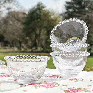 Perlenbesetzte Dessertschalen aus Glas, 6er-Set 