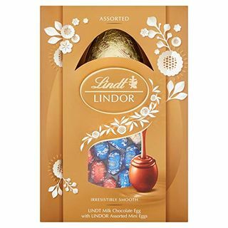 Lindt Milk Chocolate Egg mit Lindor Assorted Mini Eggs, 215g