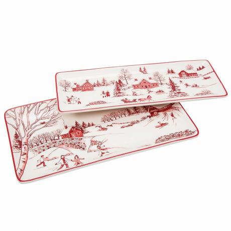 Toile De Jouy Winter Wonderland 14-Zoll-Platten, 2er-Set