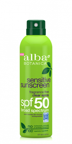 Alba Botanica Sonnenschutz parfumfreies klares Spray SPF50 177ml