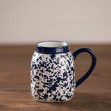 Blauer Splatterware-Weckglas-Becher