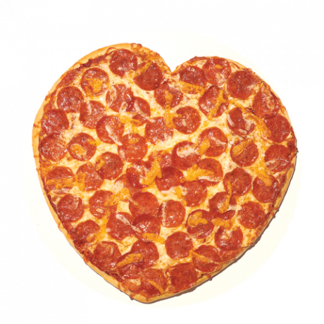 herzförmige Pizza