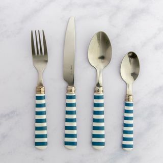 Riviera Stripe 16-teiliges Besteckset