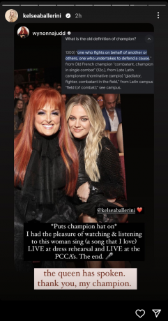 Wynonna Judd verteidigt Kelsea Ballerini