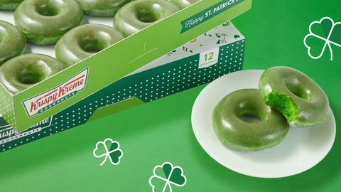 krispy kreme st patrick's day grüner riginal glasierter Donut