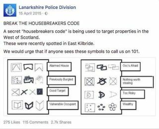 Lanarkshire Police Division Hausbrecher-Code