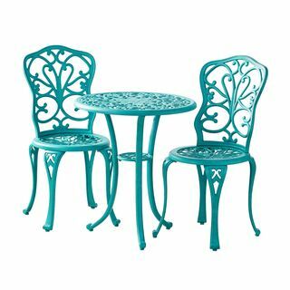 Das Pioneer Woman Goldie 3-teiliges Garten-Bistro-Set aus Aluminiumguss