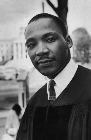 ca. 1953 Kopfschuss von Reverend Martin Luther King jr 1929 1968, amerikanischer Bürgerrechtler und Pastor der Dexter Avenue Baptist Church in Montgomery, Alabama, trägt seine Gewänder Foto von Michael Evansnew York mal cogetty images