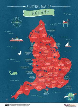 Wörtliche Namenskarte von Großbritannien - England - Quick Quid