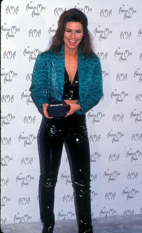 Aktenfoto von Shania Twain bei den American Music Awards in Los Angeles 1996 Foto von Barry Kingwireimage