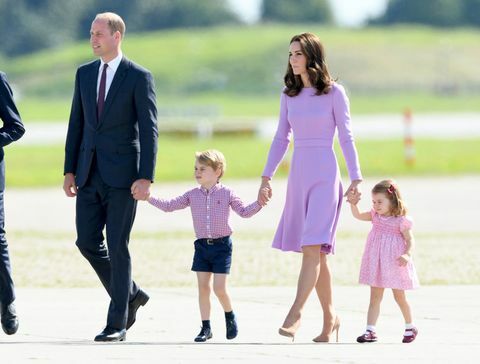 Der Herzog von Cambridge, Prinz George, Herzogin von Cambridge und Prinzessin Charlotte