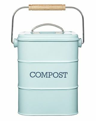 Vintage blauer Kompostbehälter