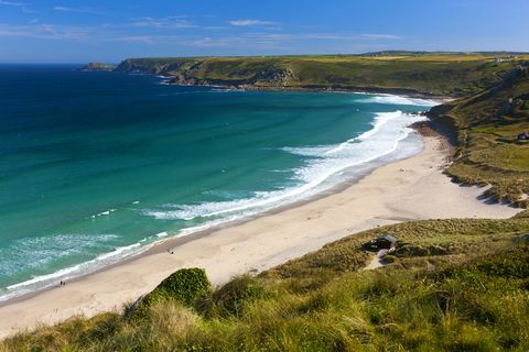 Sandstrand bei Sennen auf der Halbinsel Penwith bei Whitesands Bay.